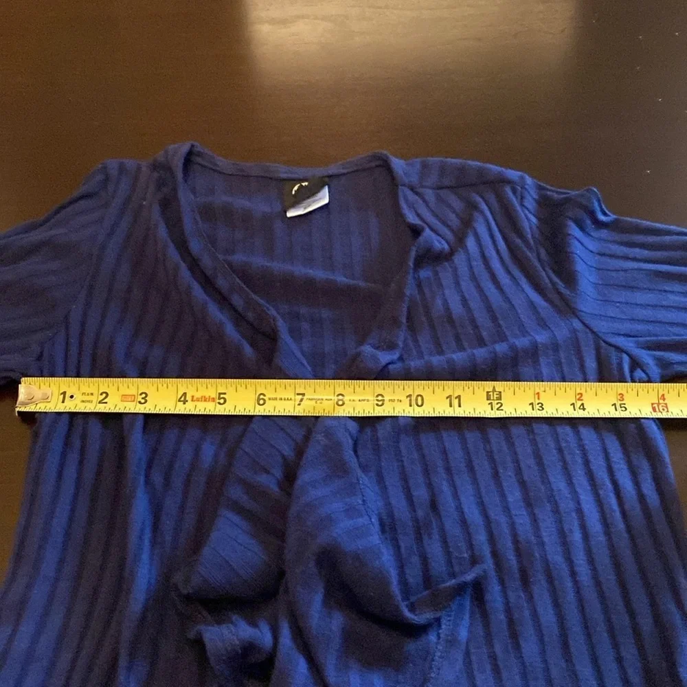 Bobeau Blue Knit Cardigan Lightweight Open-front Cardigan Sweater. Size S.